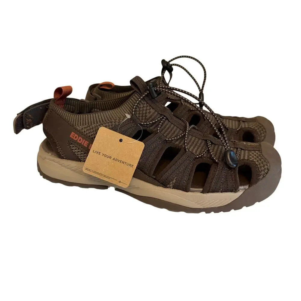 Eddie Bauer Yesler Hiking Sandals Mens 9M Brown Sport Water Outdoor Gorpcore NIB